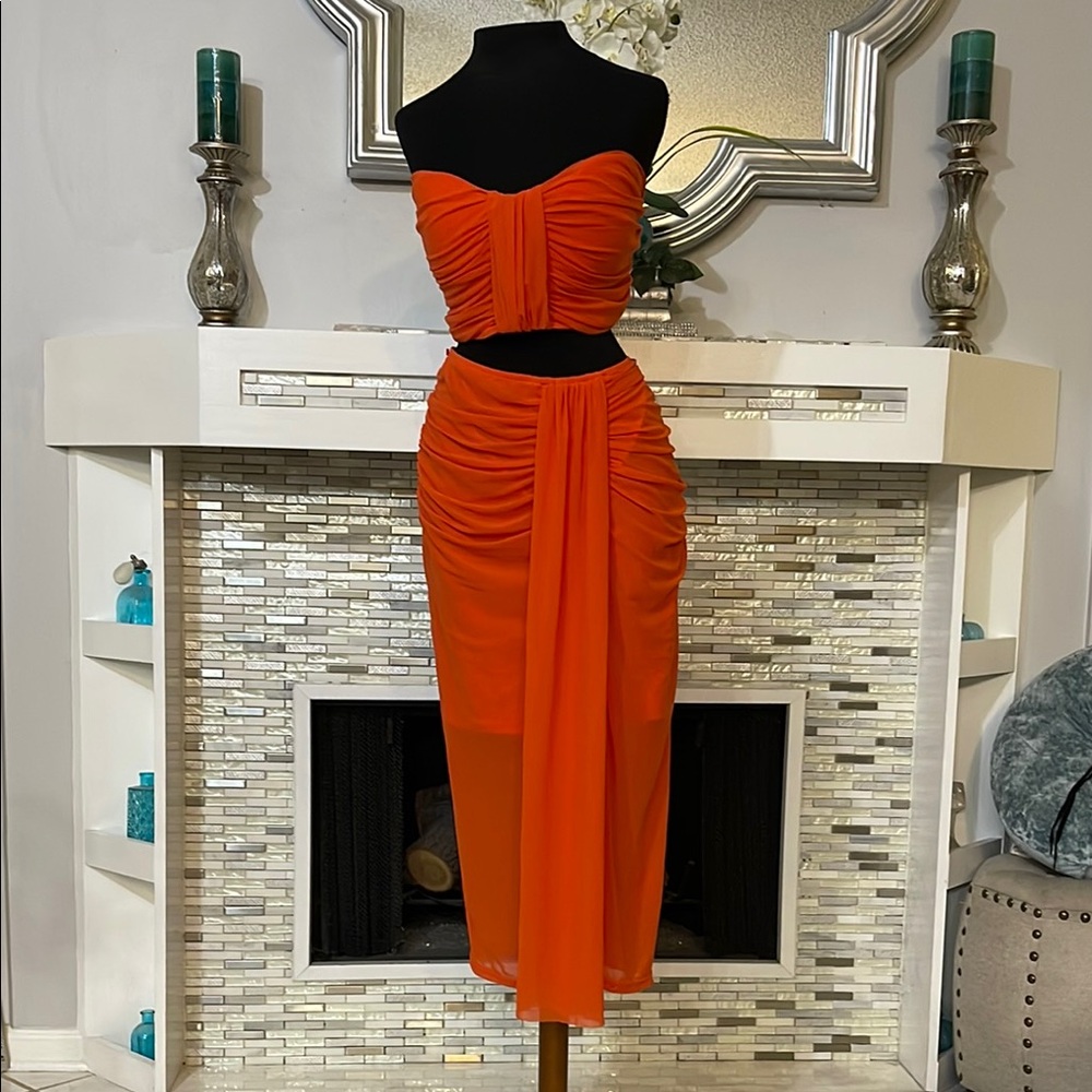 Goodtimes USA Orange Ruched Two-Piece Set size 2X